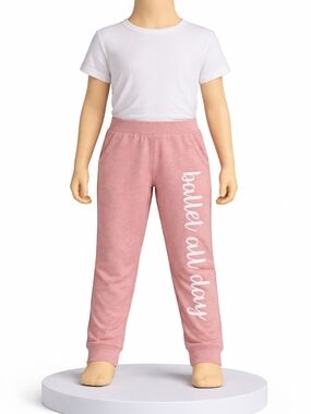 Kids Pink 'Ballet All Day' Jogger Pants